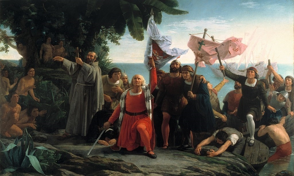 Columbus zet voet op Guanahani