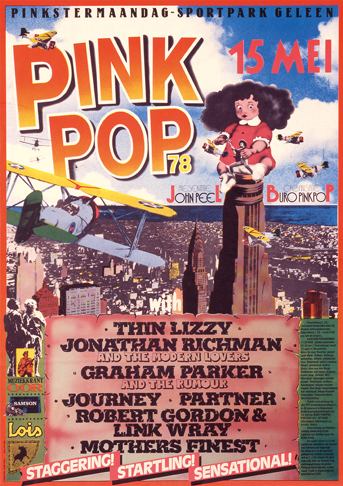affiche met programma Pinkpop 1978